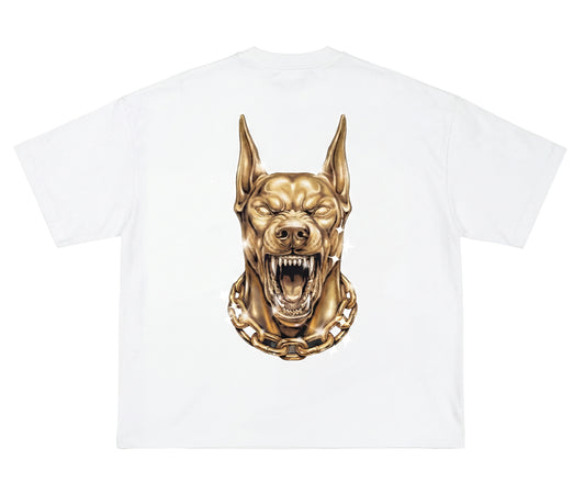 GOLDFELLAS DOBERMANN WHITE TEE