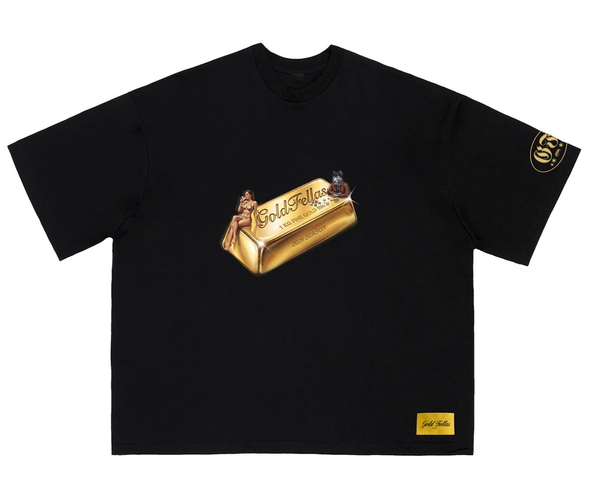 GOLD FELLAS LINGOTTO BLACK TEE
